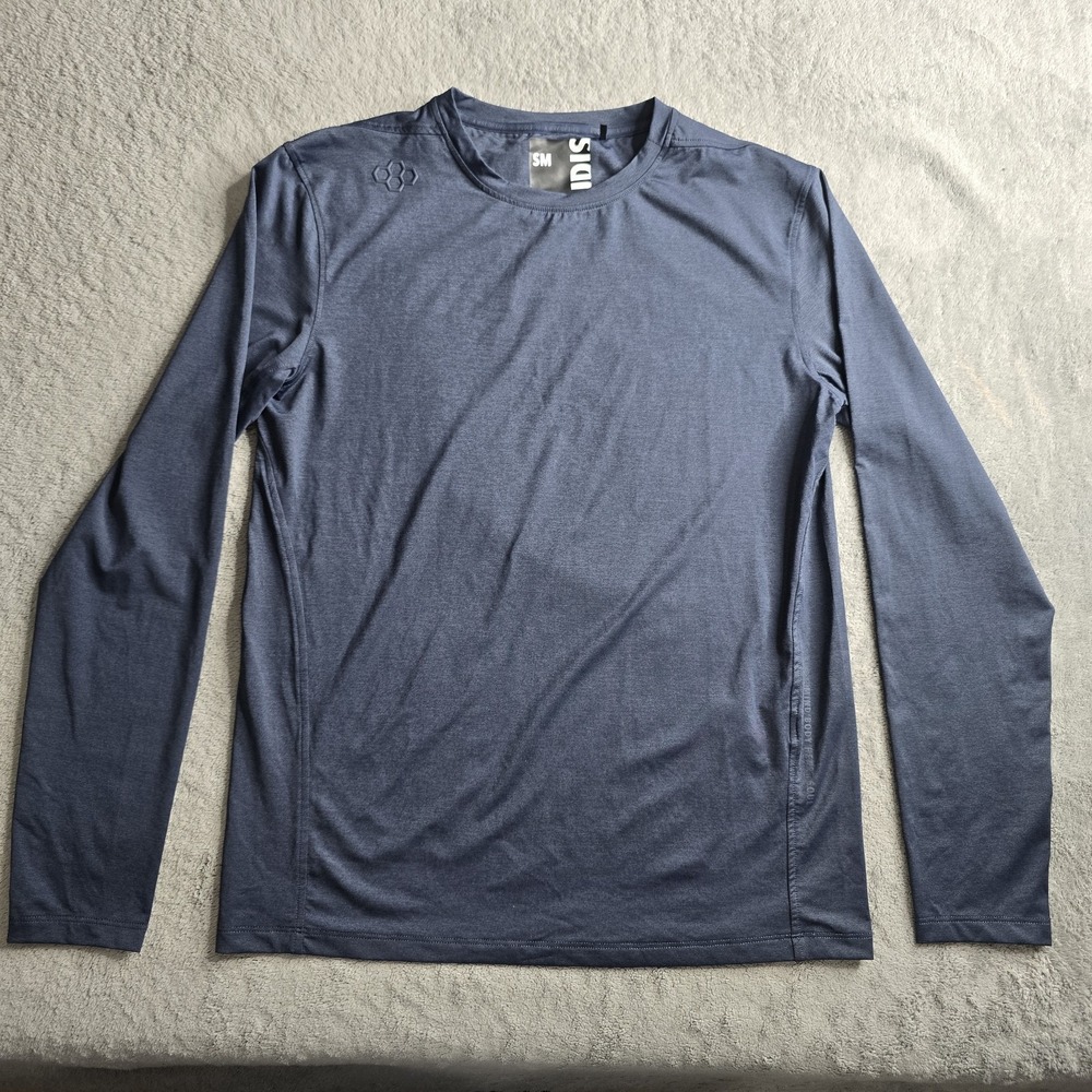 Rudis Performance Shirt Mens Small Navy Blue L/S Stretch Athleisure Gym Workout
